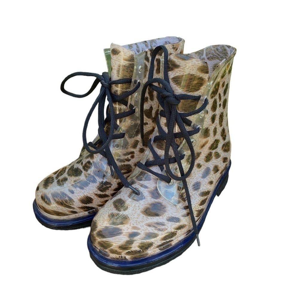 Chemistry Leopard Kelly Martin RainBoots Tan Women 7